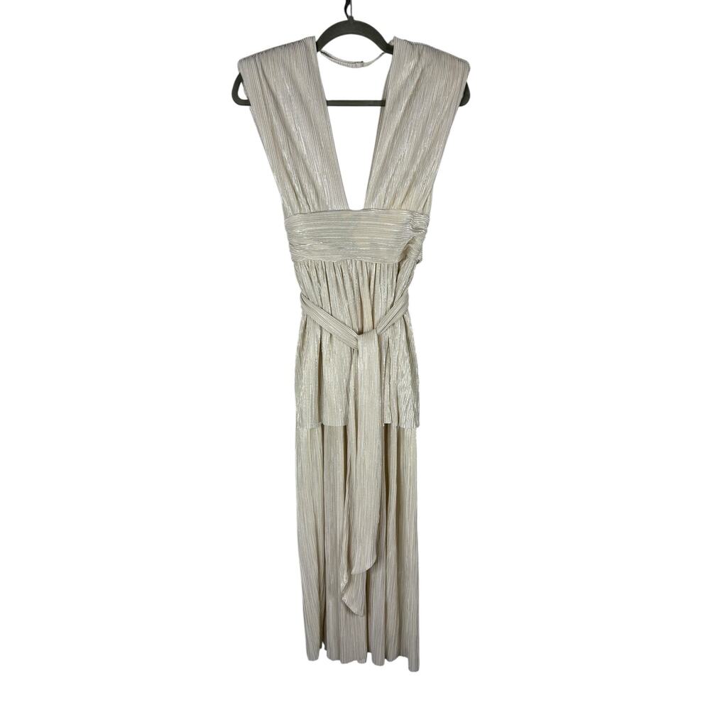 Sabina Musayev Ophelia Dress Pleated Shimmer Bridal Cocktail Party Regency S - Picture 4 of 11